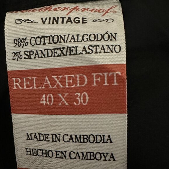 Weatherproof Vintage Men's Flex Utility Canvas Pant Size 40X30 Black Stretch - Picture 4 of 14